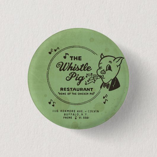 Whistle Pig Restaurant Ronde Button 3,2 Cm (Voorkant)