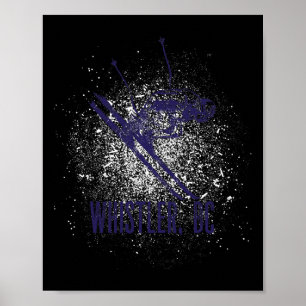 Whistler Bc Canada Afdaling Ski Dorp Retro Desi Poster