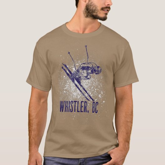 Whistler BC Canada Downhill Skiing Village Ski T-shirt (Voorkant)
