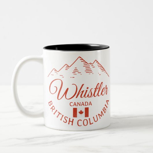 Whistler BC Canada Mountain Design Tweekleurige Koffiemok (Links)