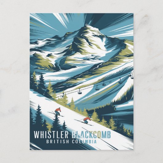 Whistler Blackcomb Bergskiën Briefkaart (Voorkant)