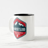 Whistler British Columbia Canada Design Tweekleurige Koffiemok (Voorkant links)