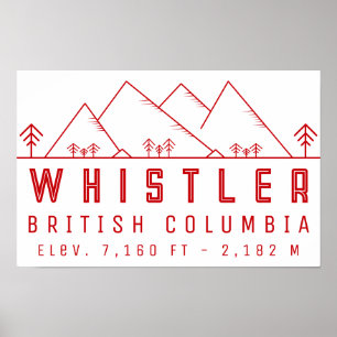 Whistler British Columbia Canada Minimalist Poster
