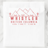 Whistler British Columbia Canada Minimalist Rechthoekige Sticker (Tas)