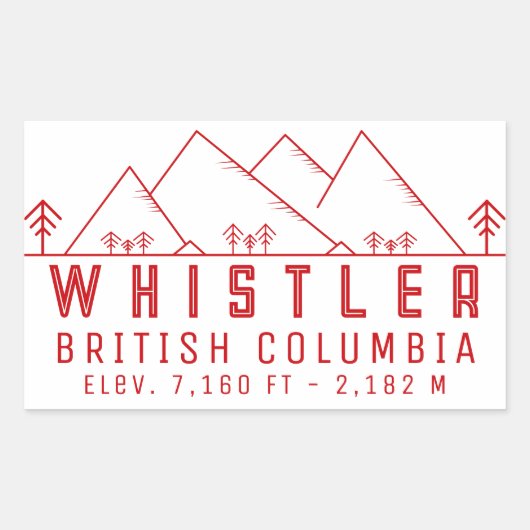 Whistler British Columbia Canada Minimalist Rechthoekige Sticker (Voorkant)