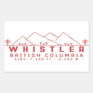 Whistler British Columbia Canada Minimalist Rechthoekige Sticker