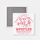 Whistler British Columbia Canada Minimalist Ski Magneet (Voorkant / Achterkant)