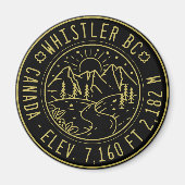 Whistler British Columbia Canada Minimalist Ski Magneet (Voorkant)