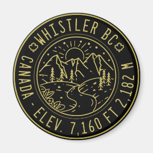 Whistler British Columbia Canada Minimalist Ski Magneet