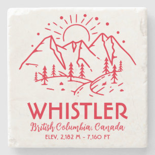 Whistler British Columbia Canada Minimalist Ski Stenen Onderzetter