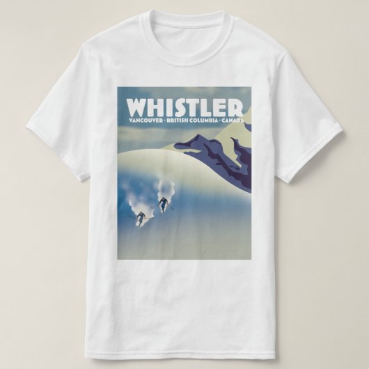 Whistler British Columbia Canada Ski T-shirt (Design voorkant)