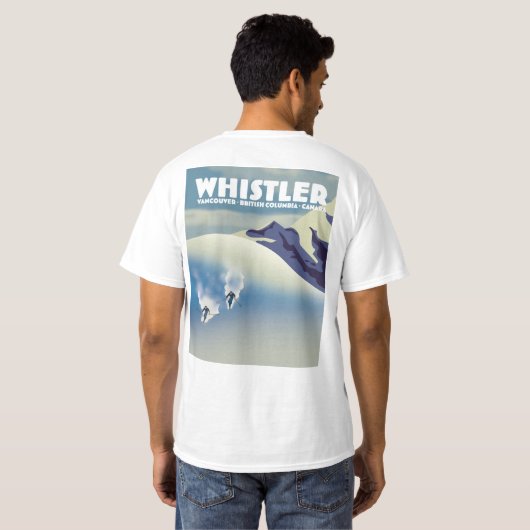 Whistler British Columbia Canada Ski T-shirt (Achterkant volledig)