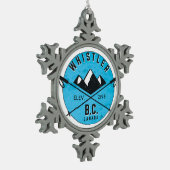 Whistler British Columbia Canada Skiing Ski Tin Sneeuwvlok Ornament (Links)