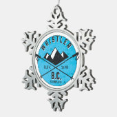 Whistler British Columbia Canada Skiing Ski Tin Sneeuwvlok Ornament (Rechts)