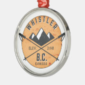 Whistler British Columbia Canada Skiing Snowboard Metalen Ornament (Links)