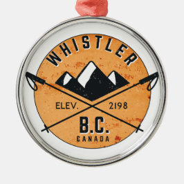 Whistler British Columbia Canada Skiing Snowboard Metalen Ornament