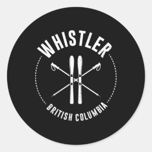 Whistler British Columbia. Canadese berghuid Ronde Sticker