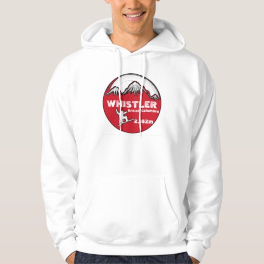 Whistler British Columbia red board jongens hodie Hoodie (Voorkant)