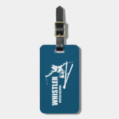 Whistler British Columbia Skier Bagagelabel (Voorkant verticaal)