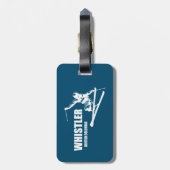 Whistler British Columbia Skier Bagagelabel (Achterkant verticaal)