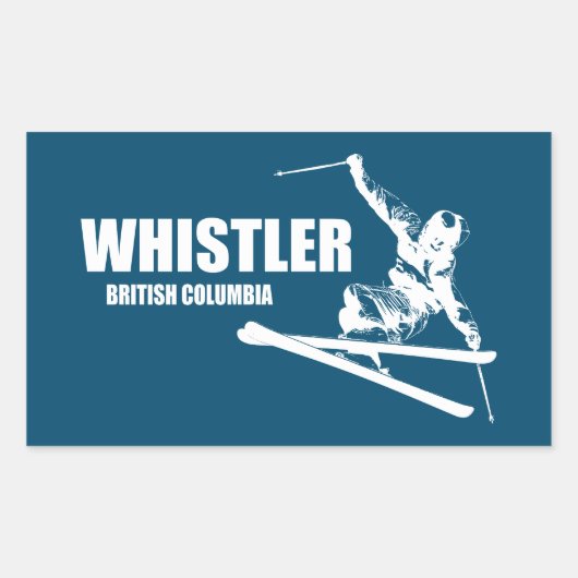 Whistler British Columbia Skier Rechthoekige Sticker (Voorkant)