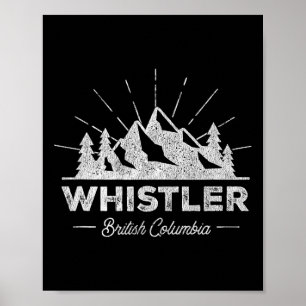 Whistler Brits-Columbia T-shirt vintage skiën R Poster