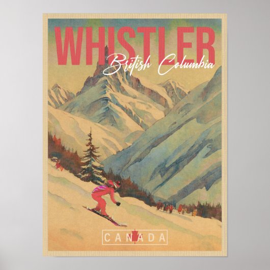 Whistler Brits-Columbia Vintage jaren 60 Poster (Voorkant)