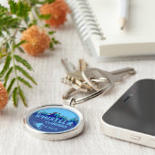 Whistler Canada blue ski art sleutelhanger (Zijkant)