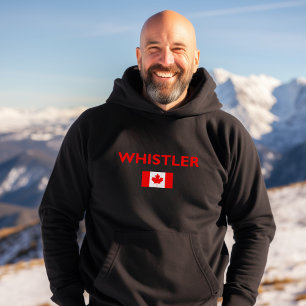 Whistler Canada Canadese Vlag Donkere Kleur Hoodie