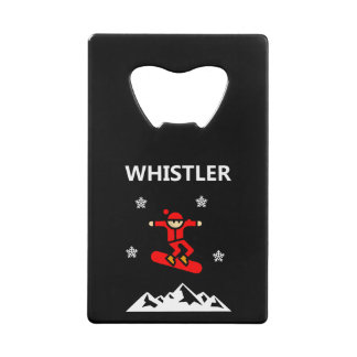 Whistler Canada Flying Snowboarder Color Creditkaart Flessenopener