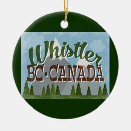 Whistler Canada Fun Retro Snowy Mountains Keramisch Ornament
