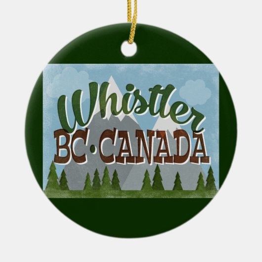 Whistler Canada Fun Retro Snowy Mountains Keramisch Ornament (Voorkant)