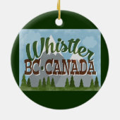 Whistler Canada Fun Retro Snowy Mountains Keramisch Ornament (Achterkant)