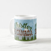 Whistler Canada Fun Retro Snowy Mountains Koffiemok (Voorkant links)