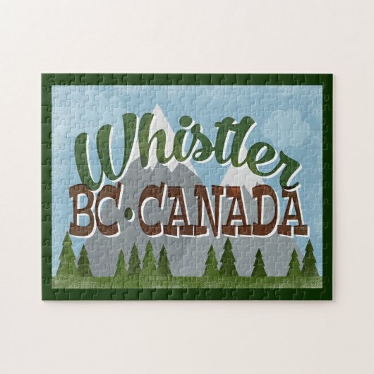 Whistler Canada Fun Retro Snowy Mountains Legpuzzel (Horizontaal)