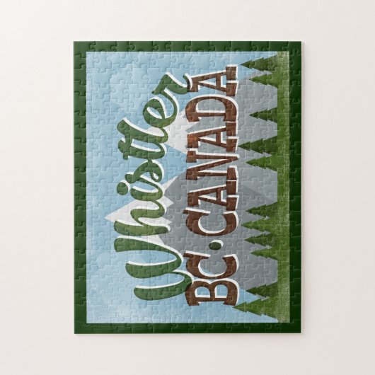 Whistler Canada Fun Retro Snowy Mountains Legpuzzel (Verticaal)