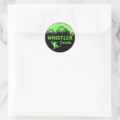 Whistler Canada groene snowboarder stickers (Tas)