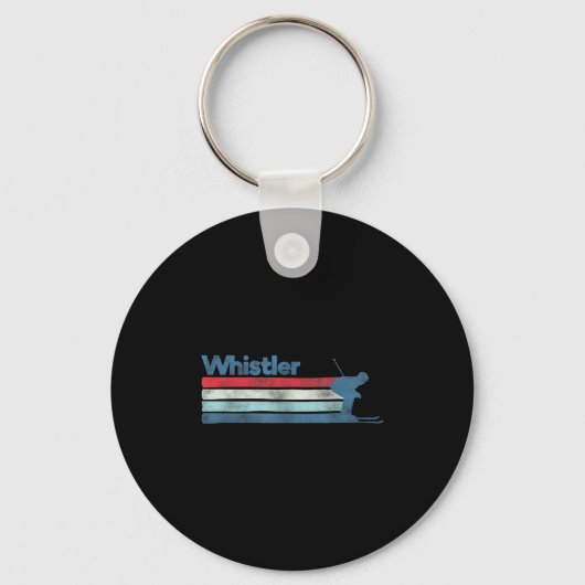 Whistler Canada Retro Ski Sleutelhanger (Voorkant)