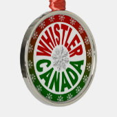 Whistler Canada rode groene versiering Metalen Ornament (Rechts)