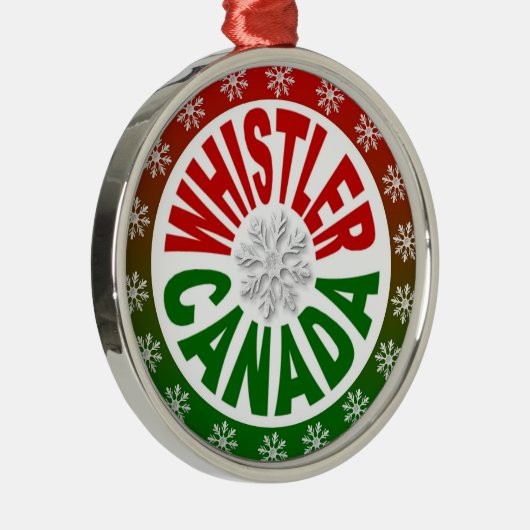 Whistler Canada rode groene versiering Metalen Ornament (Rechts)