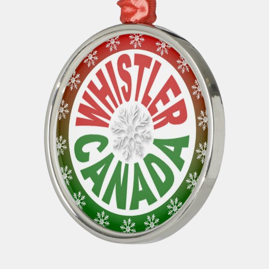 Whistler Canada rode groene versiering Metalen Ornament (Links)