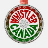 Whistler Canada rode groene versiering Metalen Ornament (Voorkant)