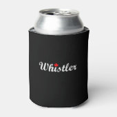 Whistler Canada Script Tekst Maple Leaf Dark Blikjeskoeler (Blikje Voorkant)