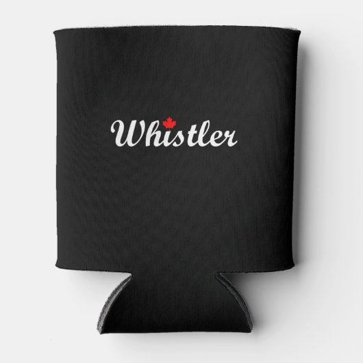 Whistler Canada Script Tekst Maple Leaf Dark Blikjeskoeler (Voorkant)