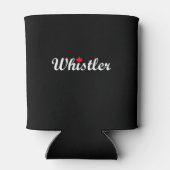 Whistler Canada Script Tekst Maple Leaf Dark Blikjeskoeler (Achterkant)