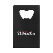Whistler Canada Script Tekst Maple Leaf Dark Creditkaart Flessenopener (Achterkant)