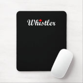 Whistler Canada Script Tekst Maple Leaf Dark Muismat (Met muis)