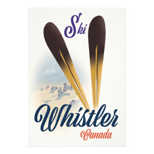 Whistler Canada ski-poster Foto Afdruk