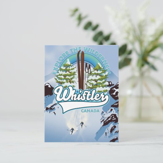 Whistler Canada ski reisposter. Briefkaart (Staand voorkant)