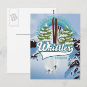 Whistler Canada ski reisposter. Briefkaart (Voorkant / Achterkant)